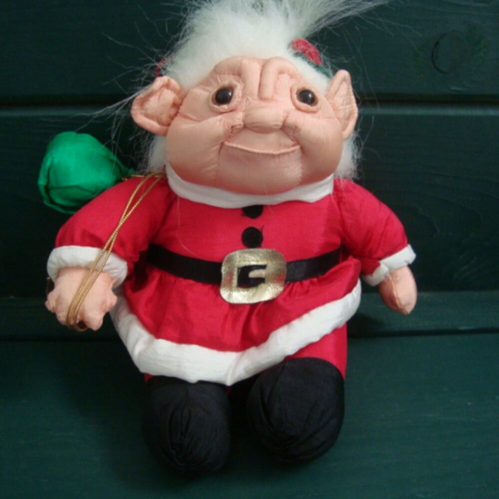 Vintage Norfin Santa Troll ParaChutes International Silver Co Rare Plush